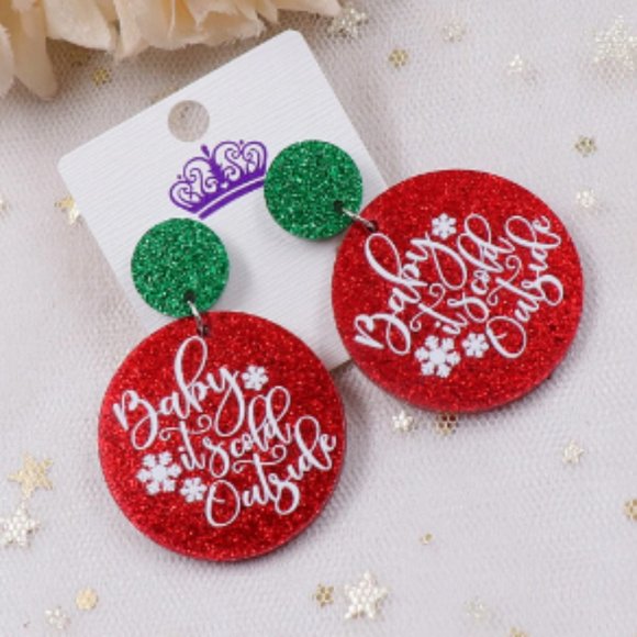 🍏50% OFF/3+...Glittering Acrylic Dangle Christmas Earrings - Picture 4 of 8